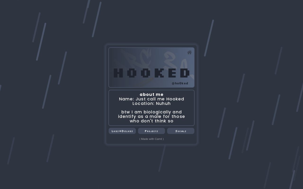 Carrd profile picture for @hooked